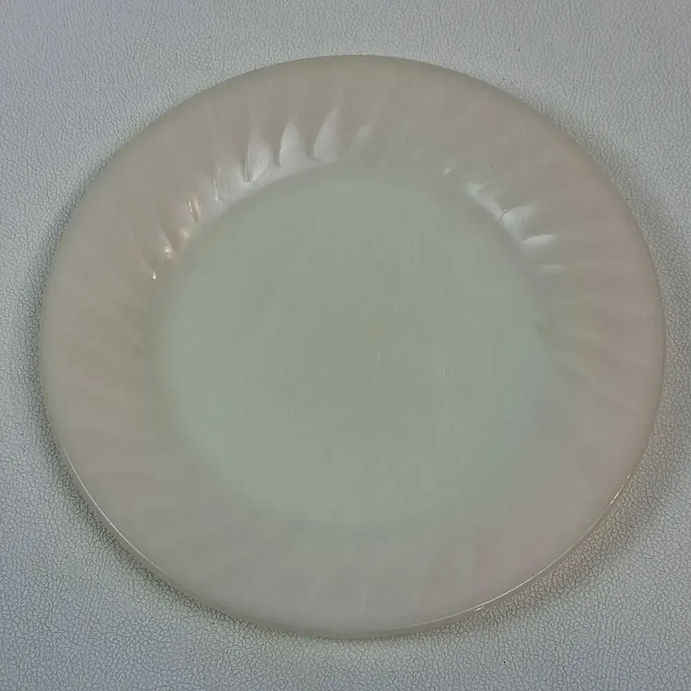 Fire-King Swirl Dinnerware Dinner Plate Ivory 7.5